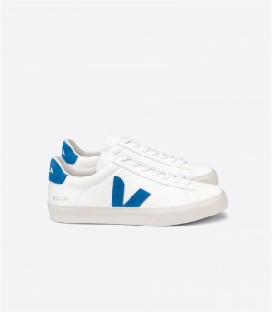 Sneakers Uomo Veja Campo Chromefree Leather Swedish Bianche Blu | Italy-983710